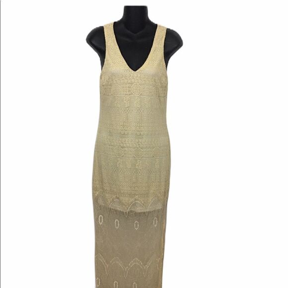 Lush Lace Cream Maxie Dress Small - Picture 1 of 8